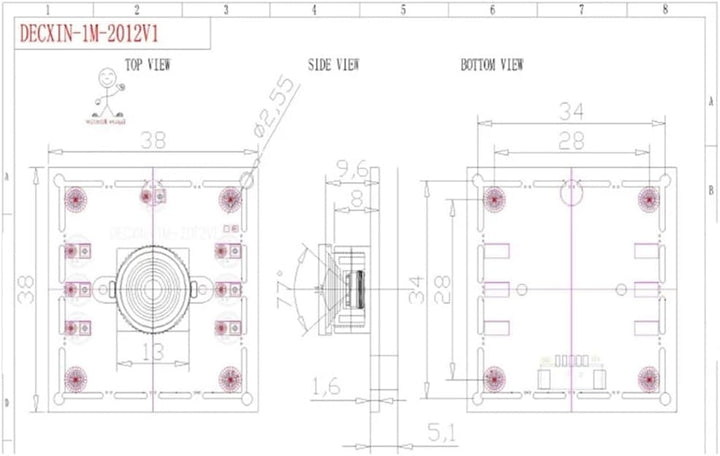 OV9732 Kameramodul 3er Set USB Kamera 1280 x 720 Webcam Hohe Bildklarheit Webkamera mit 2 Meter Kabe