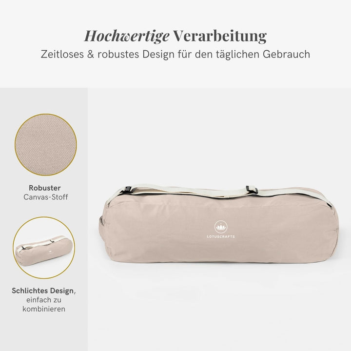 Lotuscrafts® Yogatasche PUNE aus Bio-Baumwolle, Fair & Ökologisch, Ideale Yoga Tasche für Yogamatte