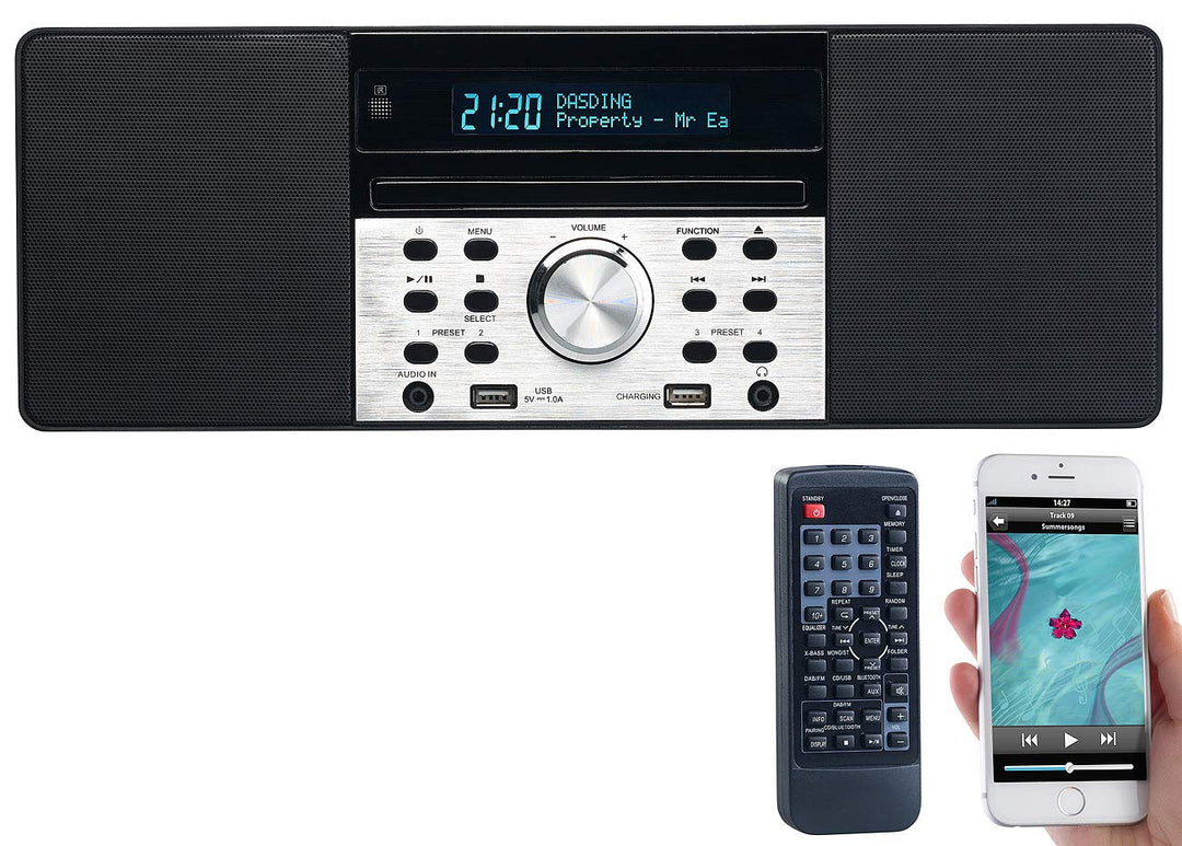 VR-Radio Radio CD: Digitalradio mit DAB+, FM, Bluetooth, CD, Audio-Player, USB-Port, 60 W (DAB Radio