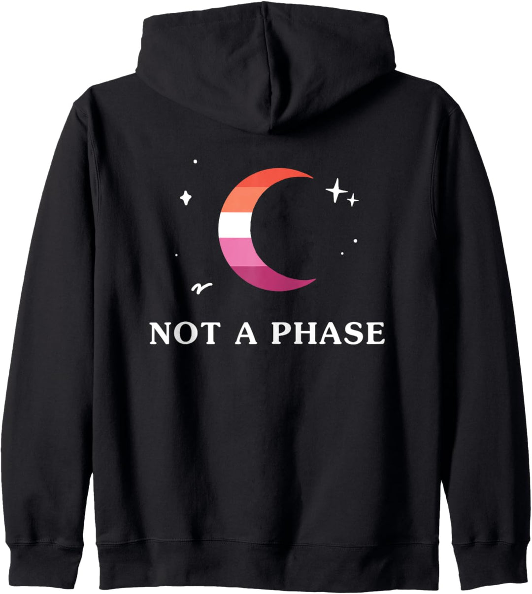 Keine Phase Lesbian Orange Pink LGBTQ Gay Pride Flagge Mond Kapuzenjacke