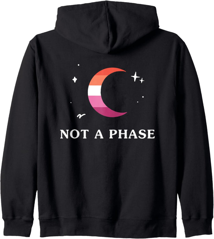 Keine Phase Lesbian Orange Pink LGBTQ Gay Pride Flagge Mond Kapuzenjacke