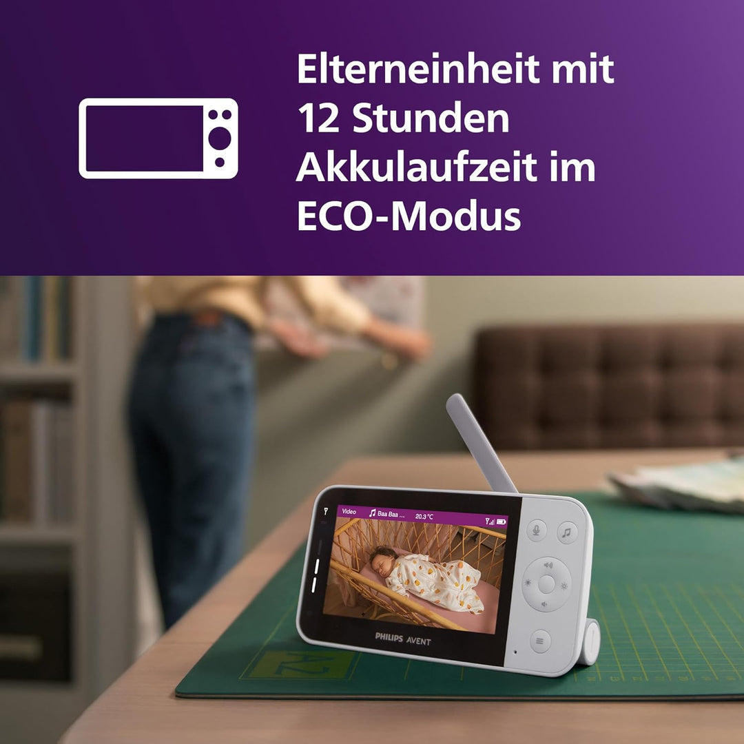 AVENT Philips Connected Videophone mit WLAN, hochwertiger HD-Kamera, Infrarot-Nachtsichtfunktion, Sc