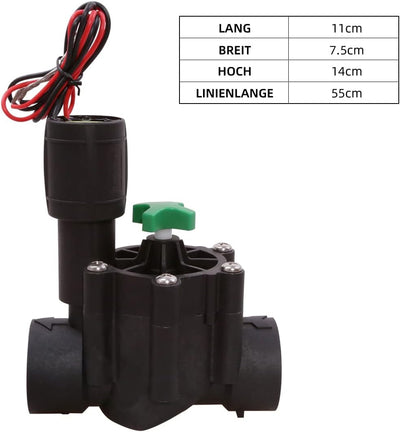 Aqualin 12-15V 3/4 Zoll DC Magnetventil Bewässerungsventil Geeignet für Automatischer Bewässerungsco