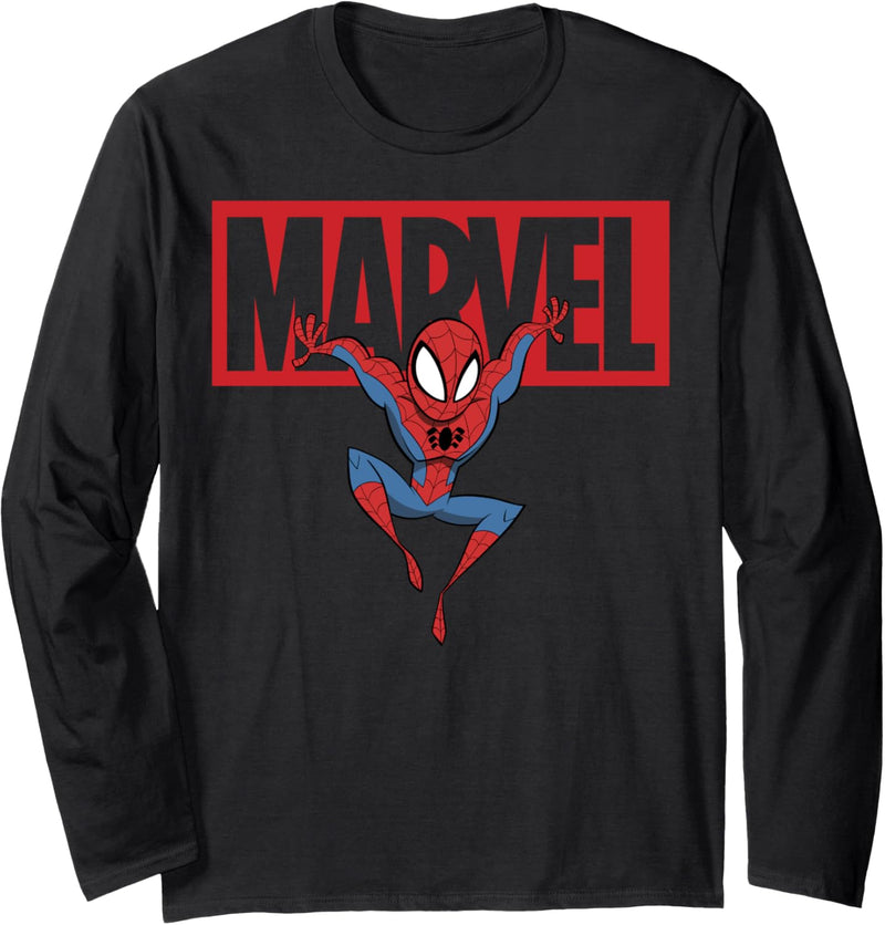 Marvel Spider-Man Logo Doodle Langarmshirt