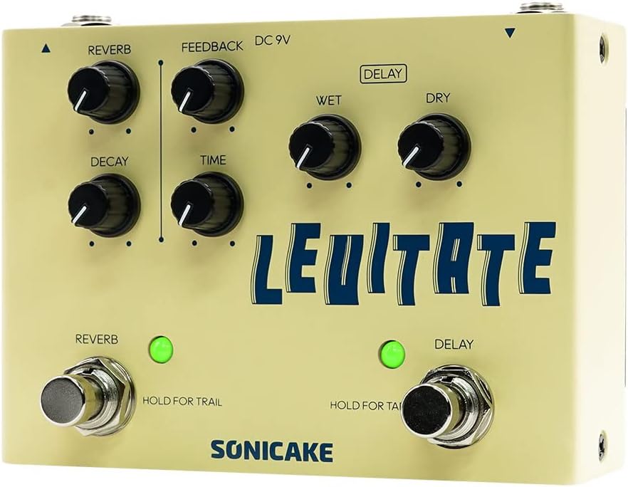 SONICAKE Delay und Reverb 2 in 1 Gitarren Effektpedal Digital Levitate Delay Reverb, Delay Reverb