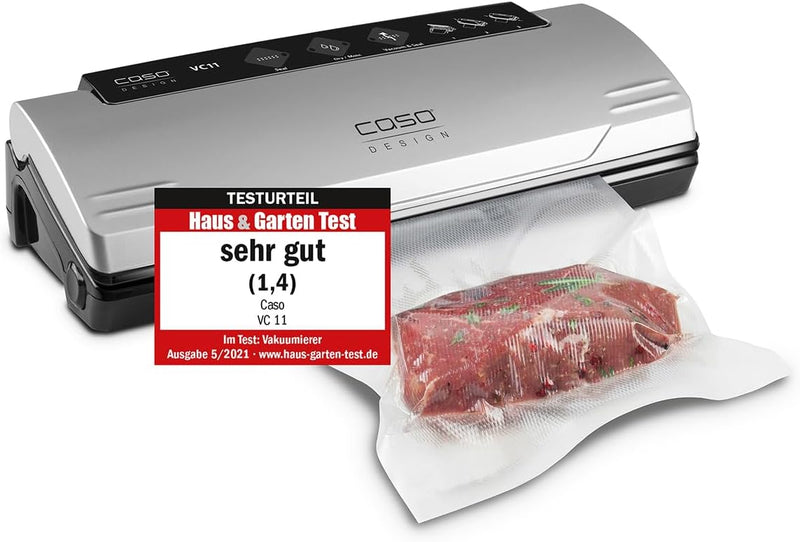 CASO 1369 VC11 Vakuumierer - Vakuumiergerät, Lebensmittel bleiben bis zu 8x länger frisch - natürlic