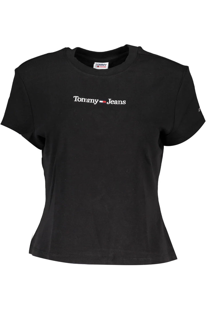 Tommy Jeans Damen Tjw Baby Serif Linear Ss S/S T-Shirts XL Schwarz, XL Schwarz
