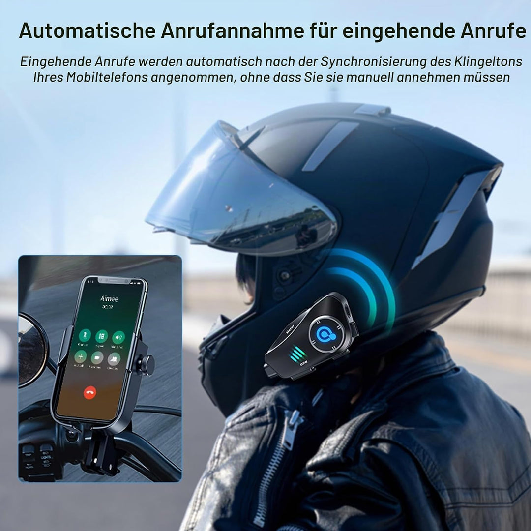 Motorrad Helm Headset Bluetooth mit 1080P Kamera Intercom Motorrad Gegensprechanlage Fahrrad Kommuni