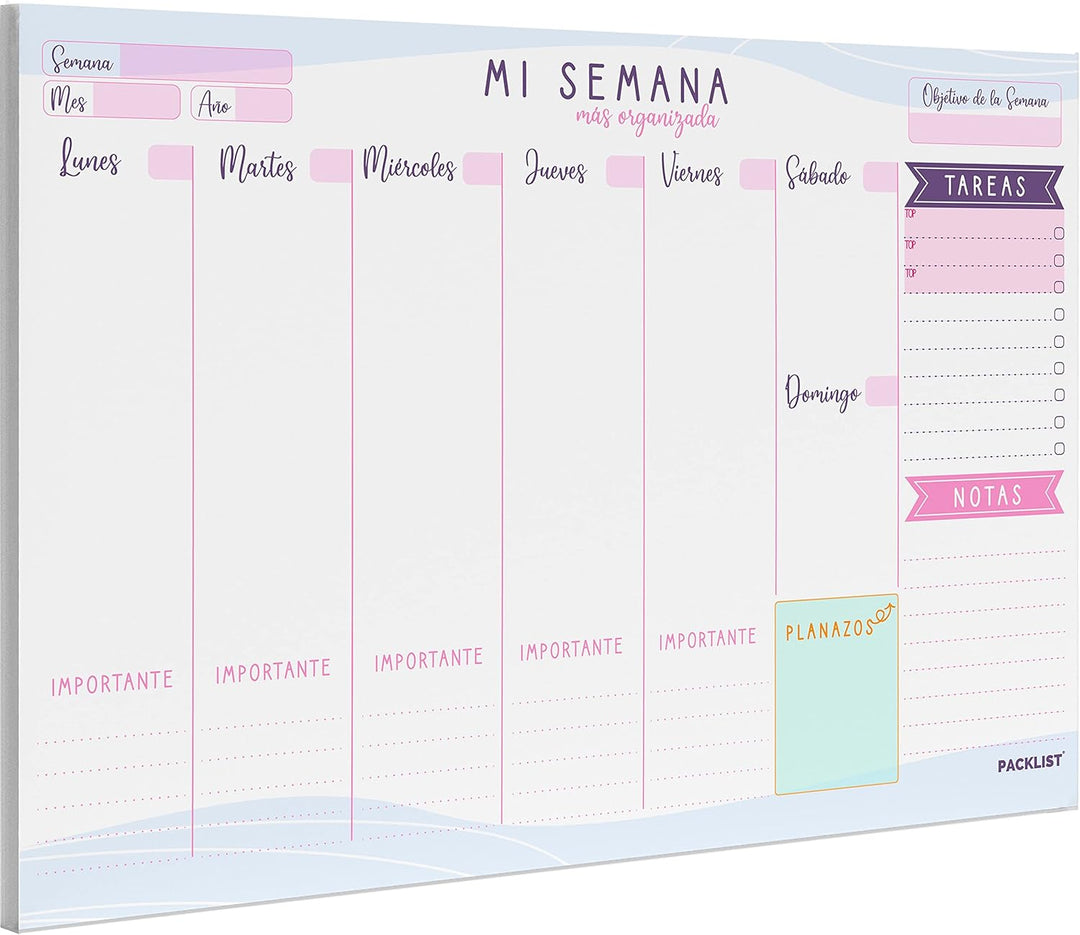 PACKLIST Personal Organizer (SPANISCH Semanal + Mensual | A4 Lila)