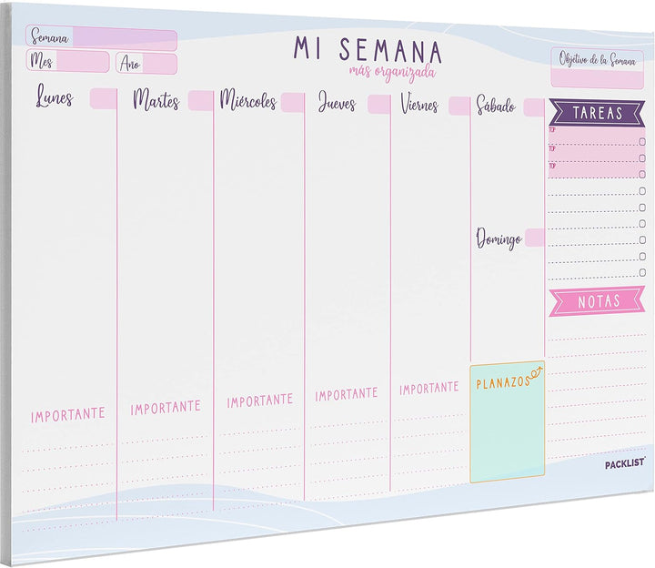 PACKLIST Personal Organizer (SPANISCH Semanal + Mensual | A4 Lila)
