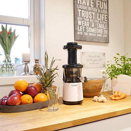 VASNER Entsafter Edelstahl Saftpresse Obstpresse für Säfte aus Obst und Gemüse Slow Juicer