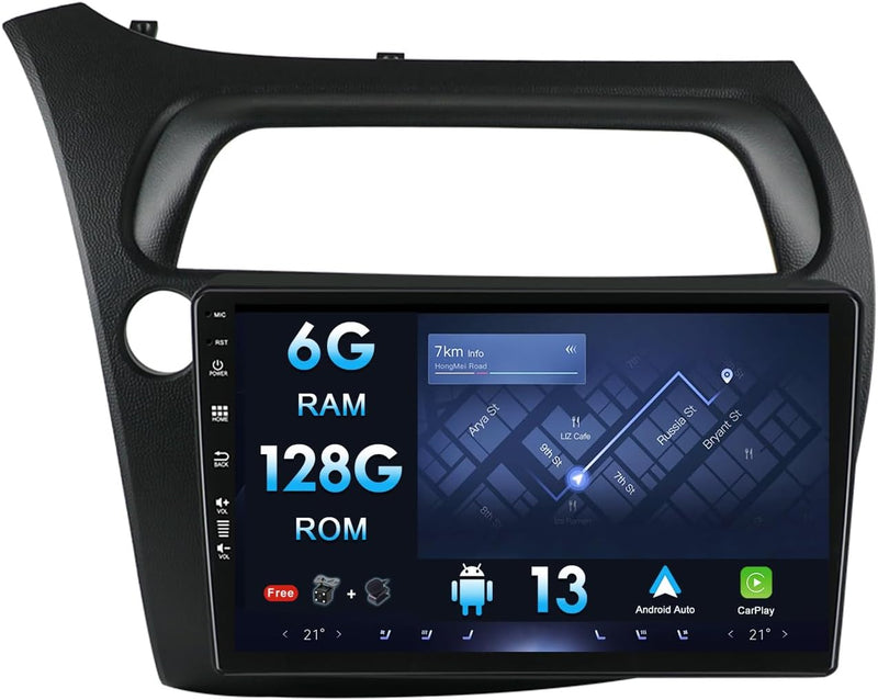 Autoradio Autoradio Media Player 2 DIN Touchscreen 9 Zoll für Honda Civic Hatchback 2006-2011 Integr