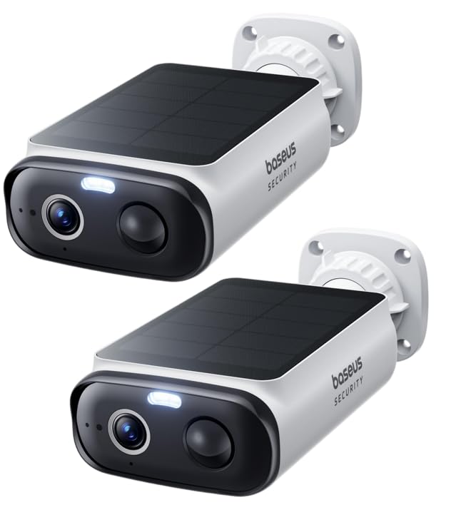 Baseus Security S1 Lite Überwachungskamera Aussen Solar Akku WLAN, IP67 Wetterfest, Kamera Überwachu