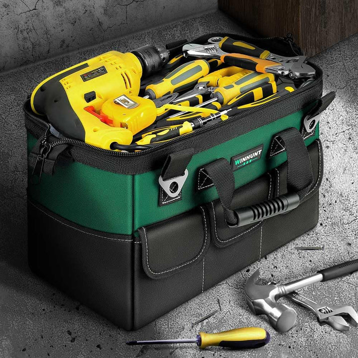 WINHUNT Elektriker Werkzeugtasche Wasserdicht, Profi Werkzeugtasche mit weit geöffnetem Fach & gross
