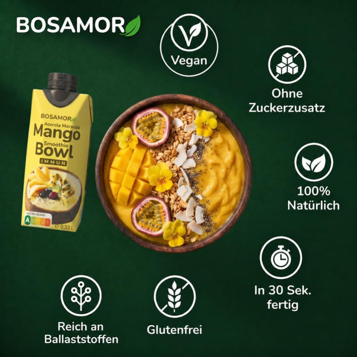 BOSAMOR Smoothie Bowl (Outdoor Set 6er Pack mit Schalen und Löffeln) Outdoor Set 6er mit Schalen und