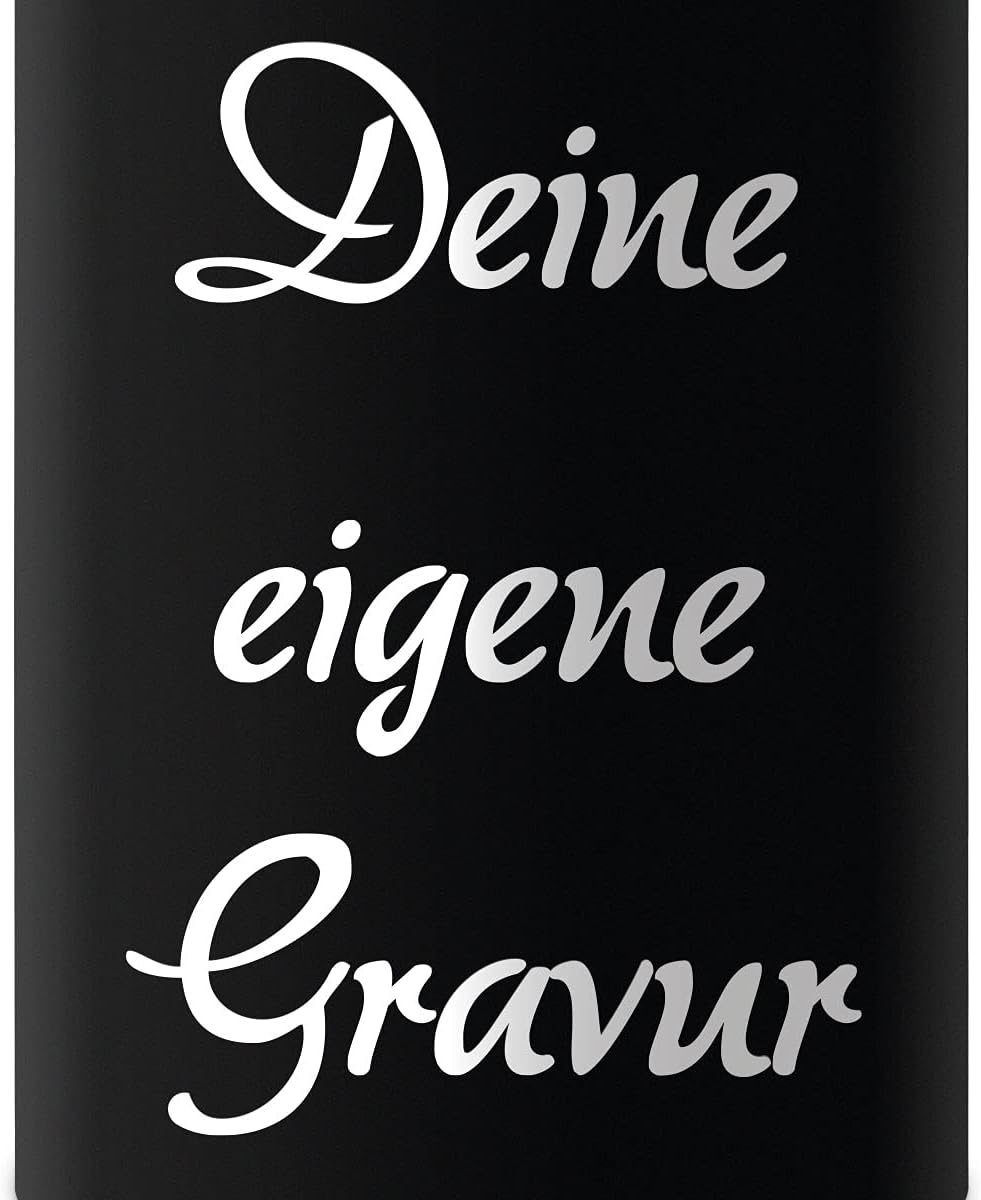 Edelstahl Flachmann 237 ml schwarz matt lackert inkl. individuelle Gravur in Silber von Paule Black