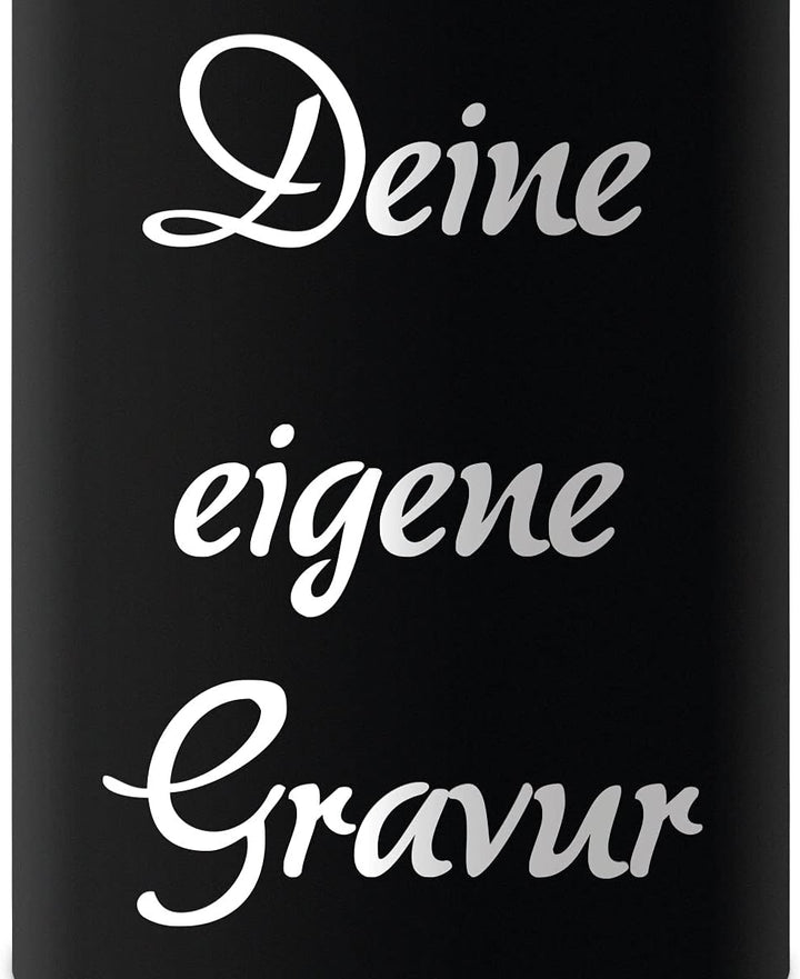 Edelstahl Flachmann 237 ml schwarz matt lackert inkl. individuelle Gravur in Silber von Paule Black