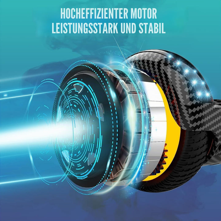 GeekMe Hoverboards 6.5”Zweimotoren 2-Rad-Hoverboards Hoverboards mit LED-Leuchten Bluetooth Color Sc