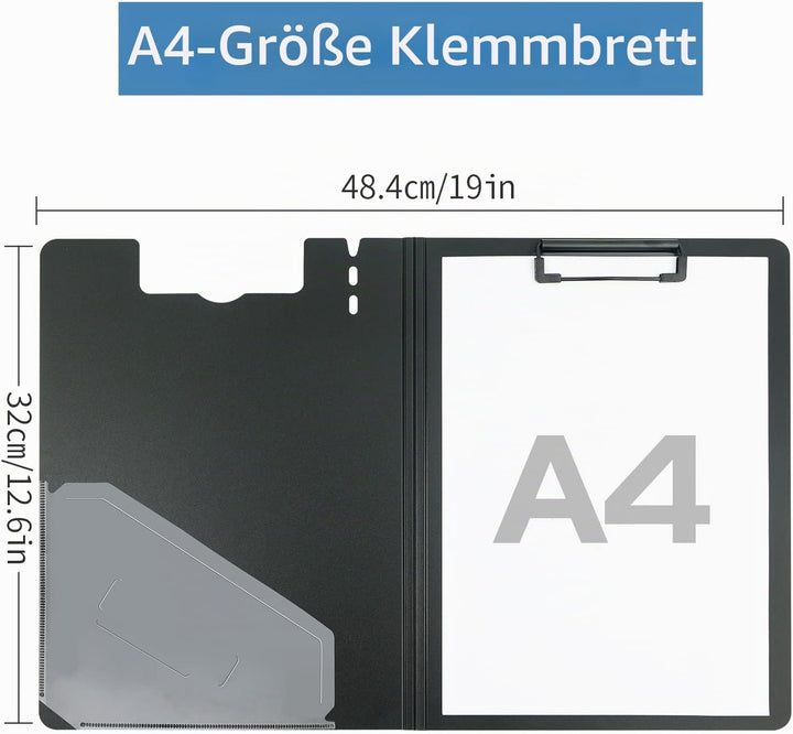 Klemmbrett A4 mit Deckel,5 Stück Schreibbrett Klemmbretter mit Innentasche, Aufklappbare Schreibplat