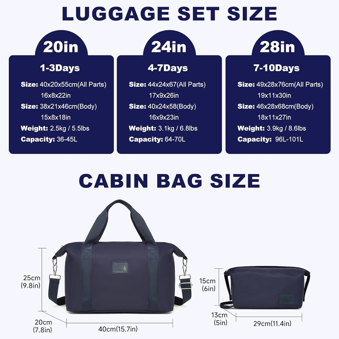 Sea choice Reisekoffer Set 5 Teilig ABS Hartschale Trolley Kofferset Gepäckset Grosse Kapazität Hand