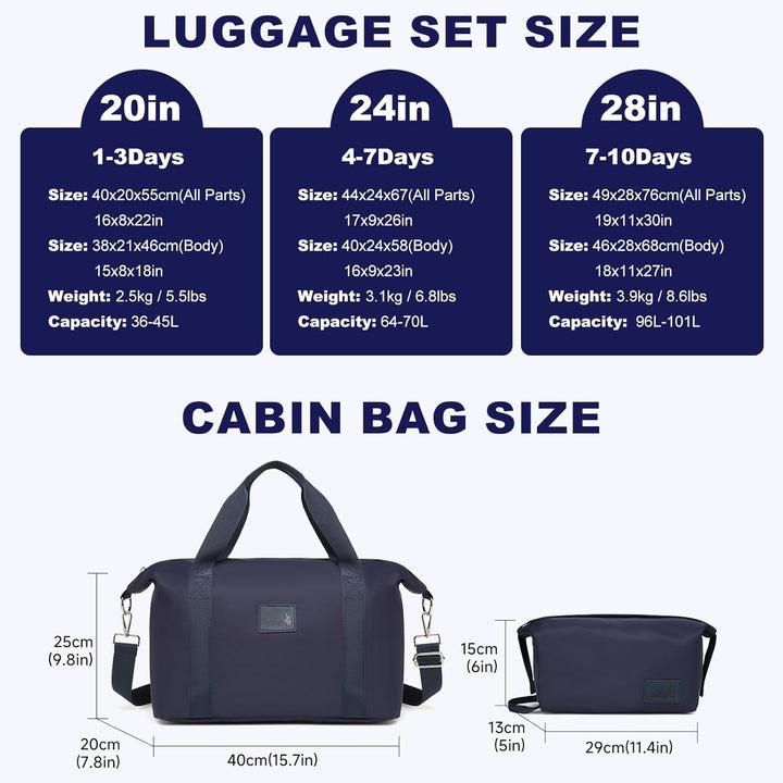Sea choice Reisekoffer Set 5 Teilig ABS Hartschale Trolley Kofferset Gepäckset Grosse Kapazität Hand