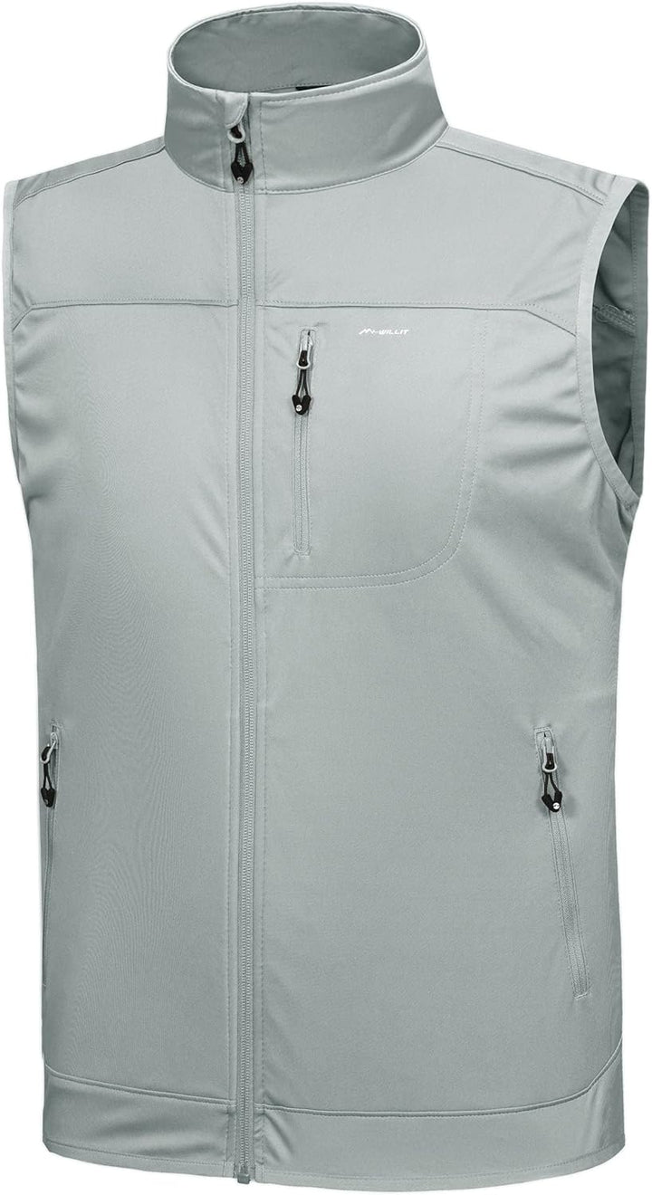 WILLIT Herren Golf Weste Leichtgewichtige Softshell-Weste Ärmellose Jacke für Wandern Laufen Causal