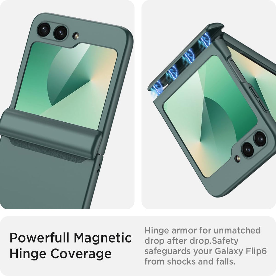 Miimall Kompatibel mit Samsung Galaxy Z Flip 6/Flip7 FE Hülle mit Scharnierschutz Magnetischer [Exte