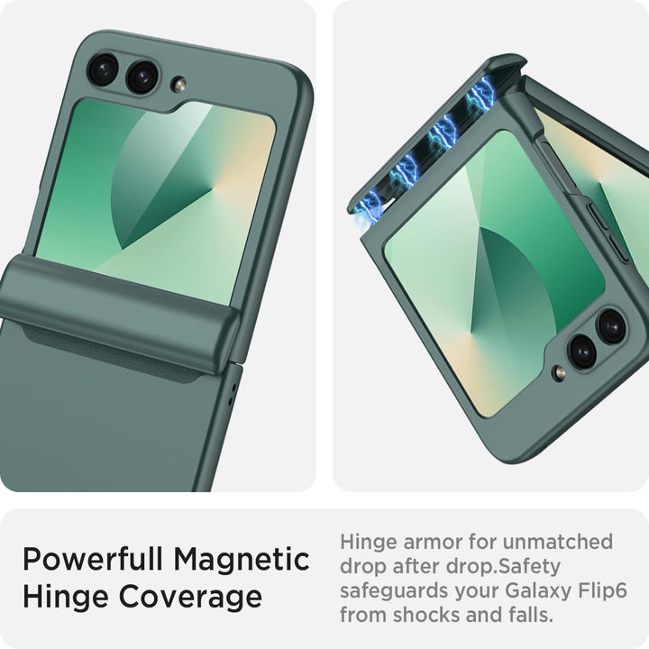 Miimall Kompatibel mit Samsung Galaxy Z Flip 6/Flip7 FE Hülle mit Scharnierschutz Magnetischer [Exte