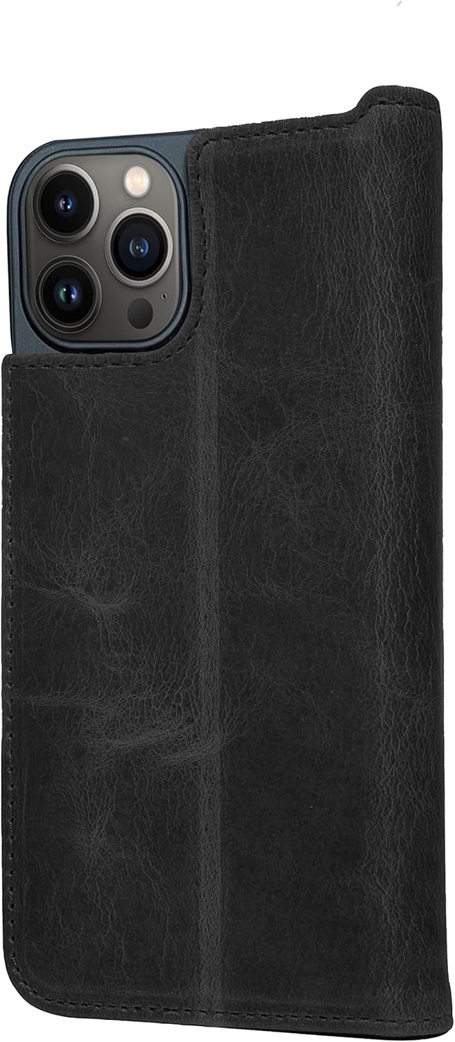 Porter Riley - Lederhülle für iPhone 13 Pro Max (6.7"). Premium Echtleder Standhülle/Ledertasche/Bri