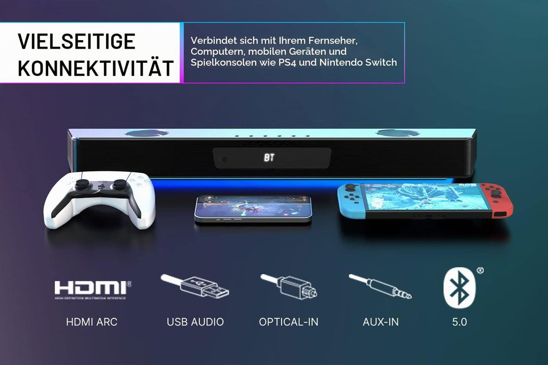 CREATIVE Sound Blaster Katana V2X, 2.1 Soundbar, HDMI ARC, USB Audio, SXFI, Optical-In