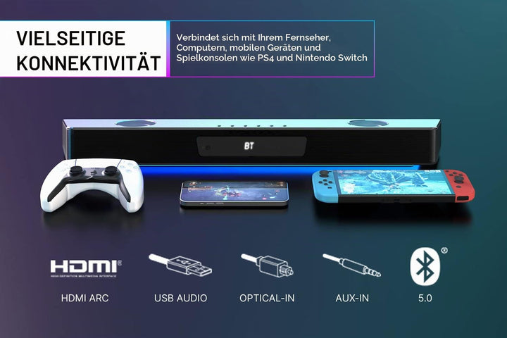 CREATIVE Sound Blaster Katana V2X, 2.1 Soundbar, HDMI ARC, USB Audio, SXFI, Optical-In