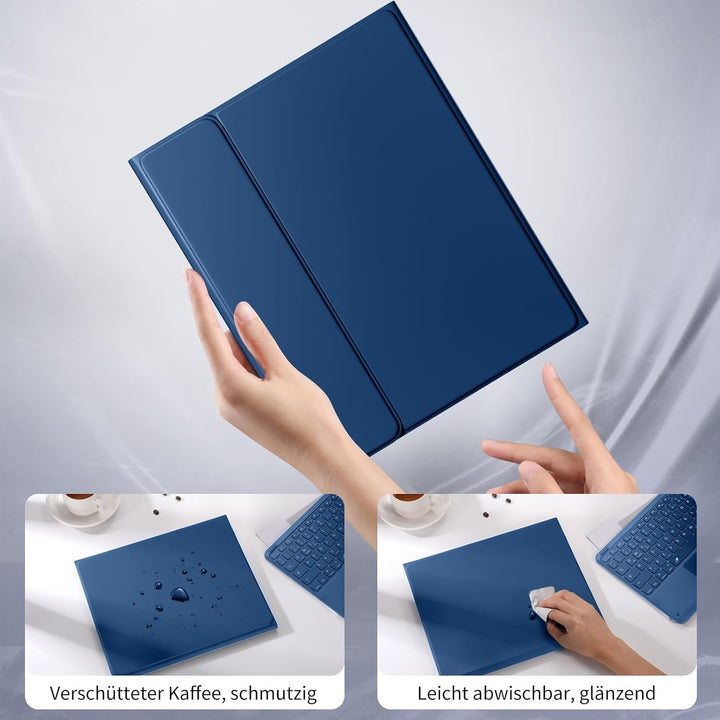 Vobafe Hülle mit Tastatur für iPad Air 13 Zoll 2025 M3/2024 M2, iPad Pro 12.9 (3. 4. 5. 6. Gen), QWE