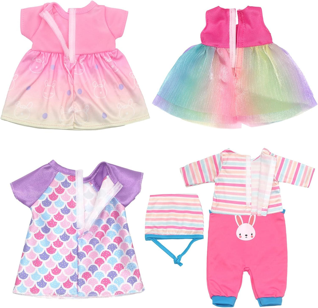 Puppenkleidung Puppenkleider Set mit Mantel Stirnband und Socken für 30-36 cm Puppen, 4-Packungen
