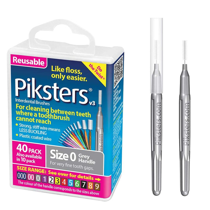 Pikster Interdental Brushes (40 Pack, Size 0 (Grey)) 1 stück (40er Pack) Size 0 (Grey), 1 stück