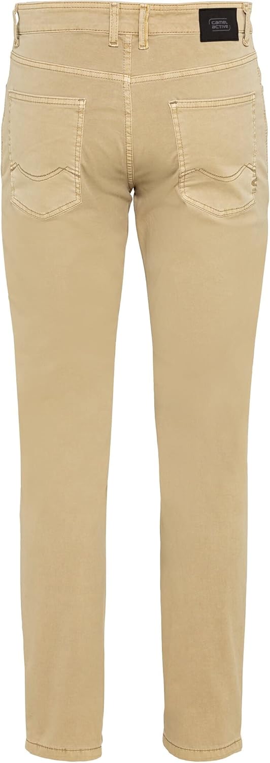 camel active Herren Regular Fit 5 Pocket Hose 42W / 32L Beige, 42W / 32L Beige