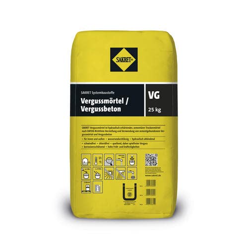 Sakret Vergussmörtel VG4, quellfähig, 30 bis 80 mm Schichtdicke (25 kg/Sa.)