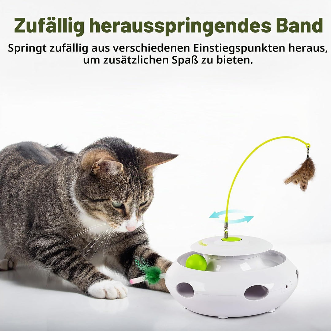 ALL FOR PAWS 3-in-1 Interaktives Katzen-Spielset, Automatisches interaktives Spielzeug für Wohnungsk