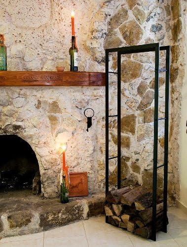 DanDiBo Kaminholzregal XXL Schwarz Kaminholzständer 150 cm Holzkorb Kaminholzhalter Holzregal