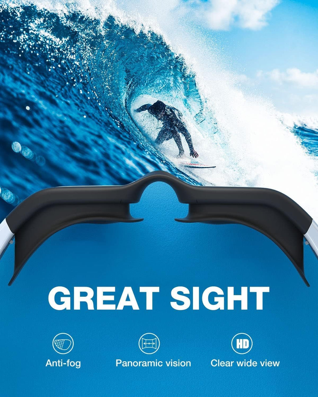 ZIONOR G1 - Polarisierte Schwimmbrille für Unisex und Erwachsene und Damen, beschlagfrei, 100% UV-Sc