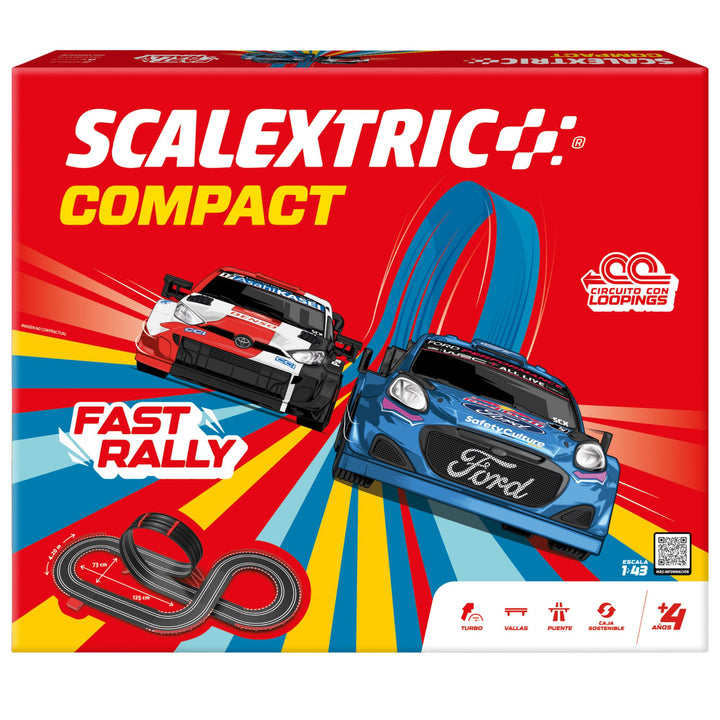 SCALEXTRIC - Compact Circuit - Komplette Rennstrecke - 2 Autos enthalten - Massstab 1:43 (Circuito C