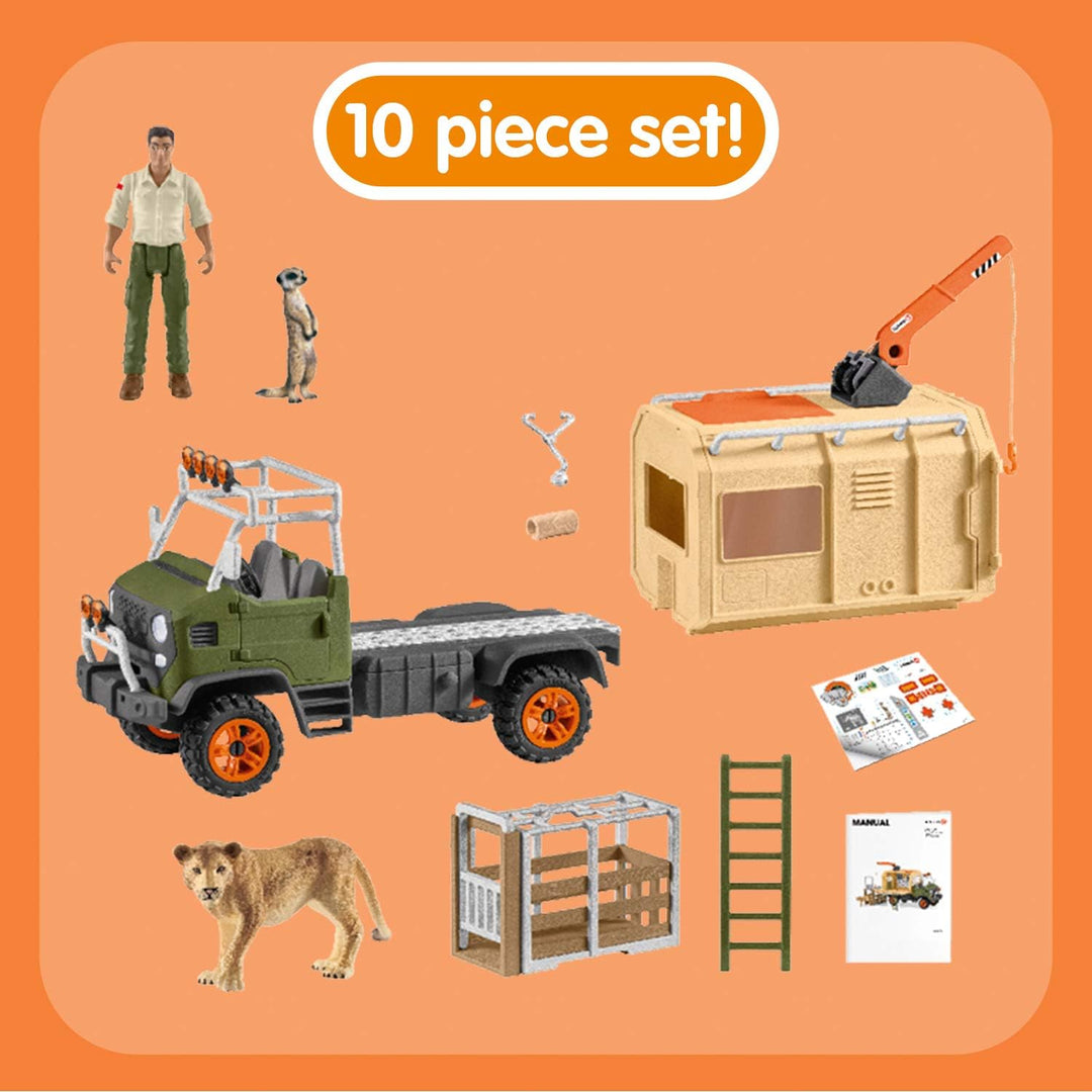 SCHLEICH 42475 Grosser Truck Tierrettung, für Kinder ab 3 Jahren, Wild Life - Spielset Standardverpa