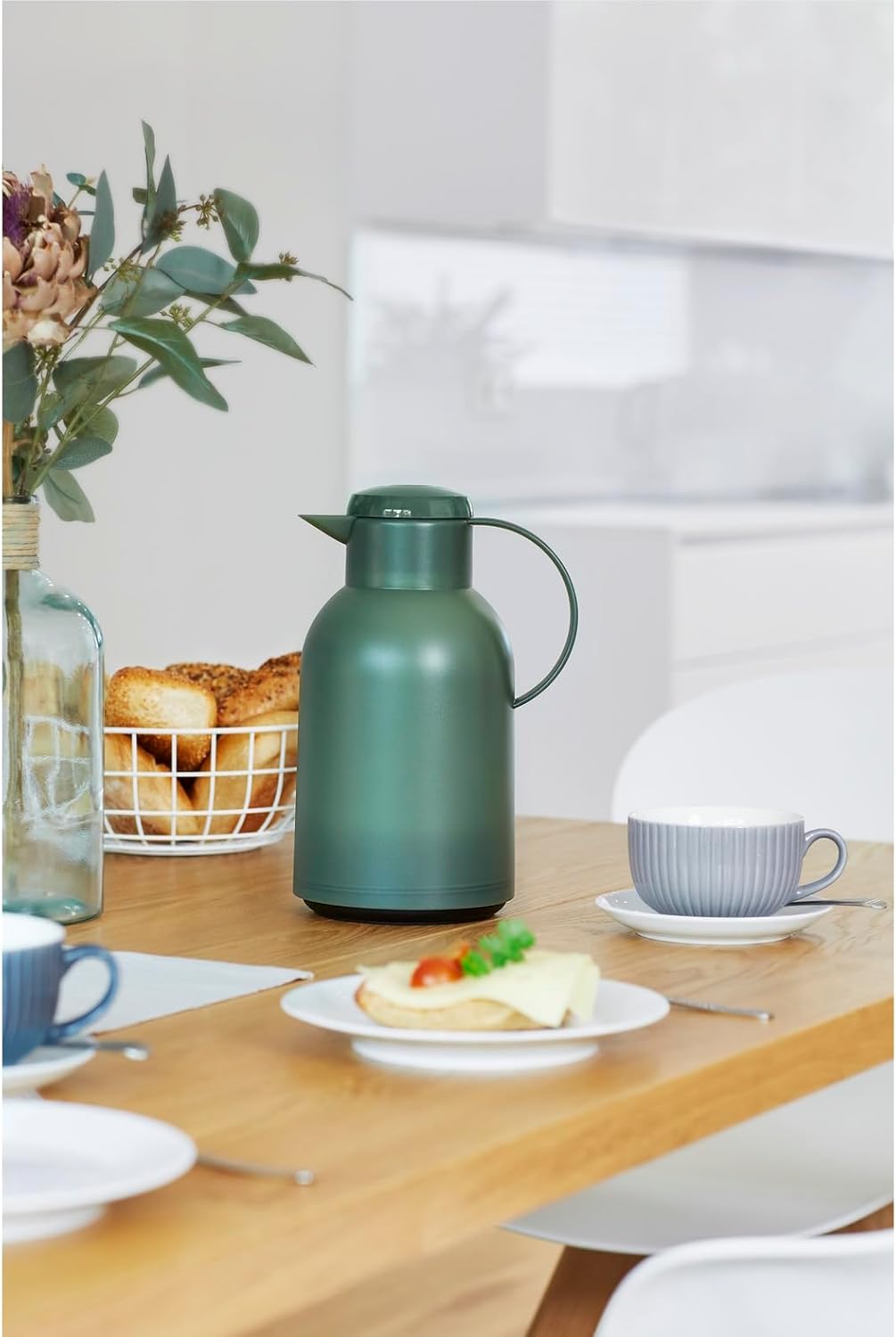 Emsa N40119 Samba Isolierkanne |1,5 Liter | Quick Press Verschluss | 12h heiss und 24h kalt | Transl
