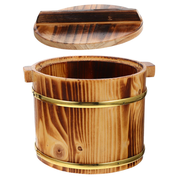 Holz-reiseimer mit Deckel Sushi-reisbehälter aus Hochwertigem Holz Mischwanne für Gekochten Reis Sus