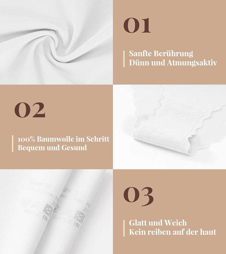 TANSTC 6er Pack Unterhosen Damen Nahtlose Unterwäsche Frauen Seamless Slips Damen Stretch Damenunter