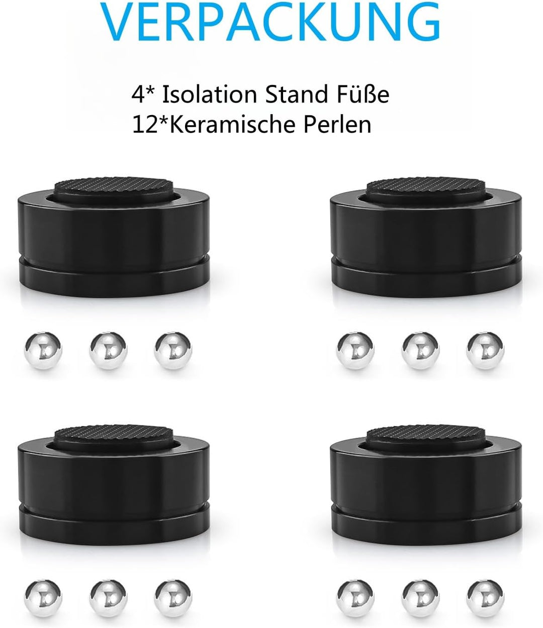 Tirstrup 4 Stück HiFi Lautsprecher Füsse 39x23mm Lautsprecher Halterung Fuss Einstellbare Isolation