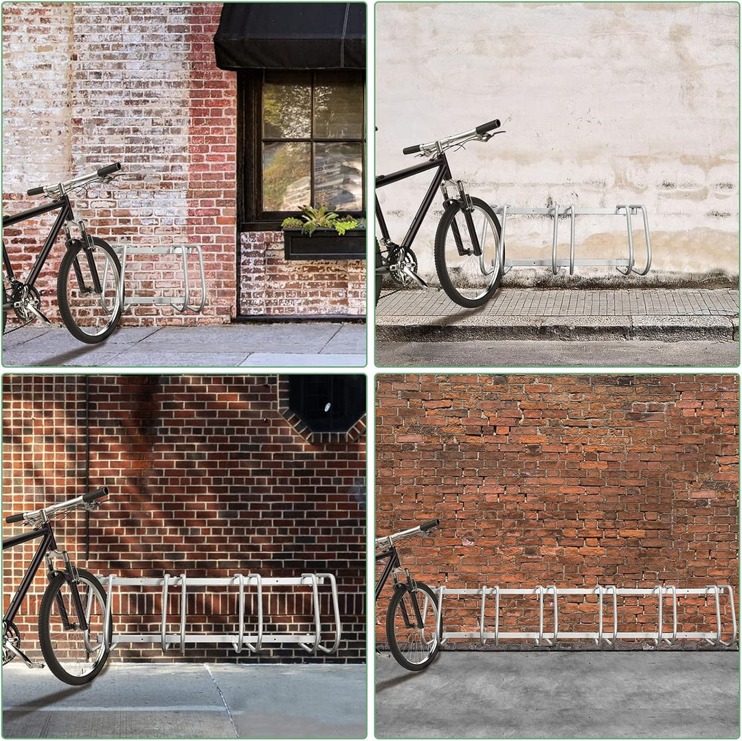Tubiaz Fahrradständer 5 Fahrräder, Sicherer Radständer auch für Mountainbikes und E-Bikes, Boden- od