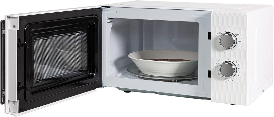 Russell Hobbs Honeycomb RHMM715 Solo Mikrowelle, 17 Liter, 700W, Weiss, mit 5 Leistungsstufen, Integ