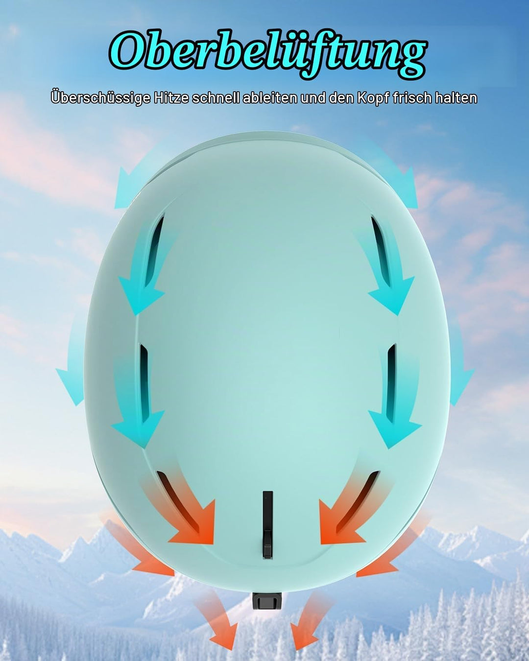 RIOROO Skihelm, Skihelme Herren Damen Jugendliche Grössenverstellbar,Warme Flusen-Ohrpolster Snowboa