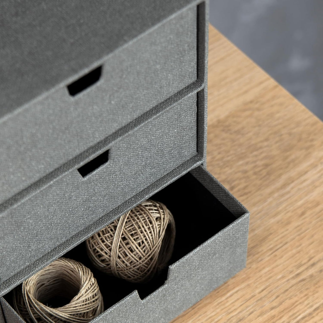 BIGSO BOX OF SWEDEN INGRID Schubladenbox für Dokumente und Bürobedarf – Schreibtisch Organizer mit 3