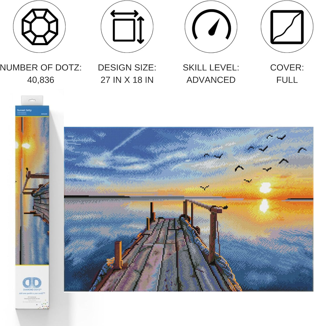 Diamond Dotz DD12-051 Sunset Jetty, ca. 71 x 47 cm gross, Diamond Painting, Malen mit Diamanten, fun